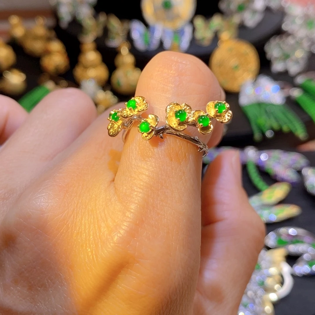 吊坠(不含链)银S925镶嵌翡翠