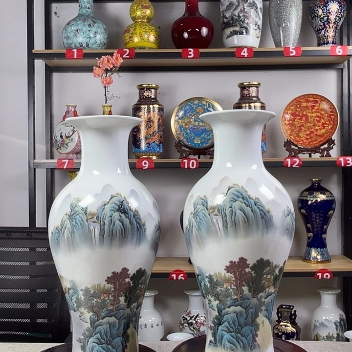 摆件陶桃园一居对瓶