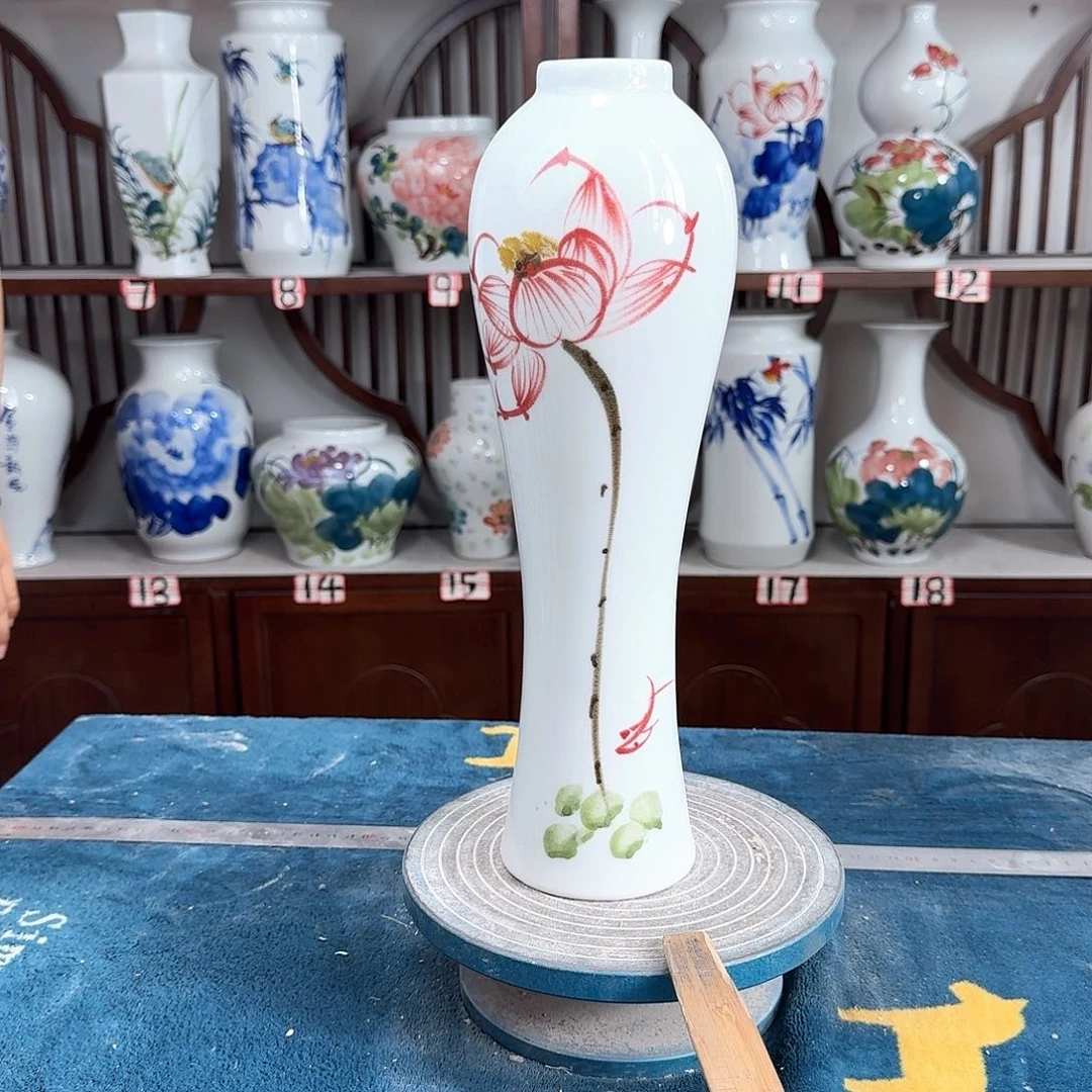 摆件景德镇陶瓷美荷花