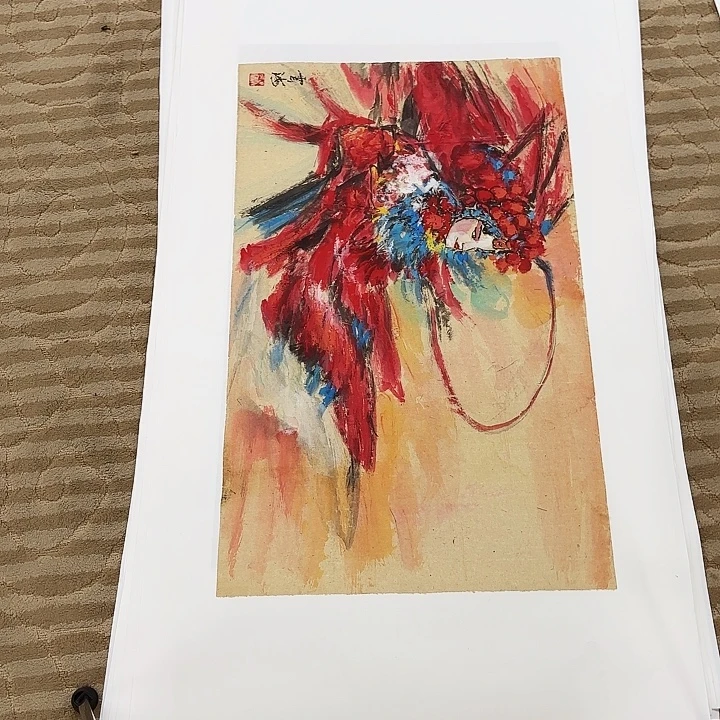 国画花鸟等多种鸟类的栖息