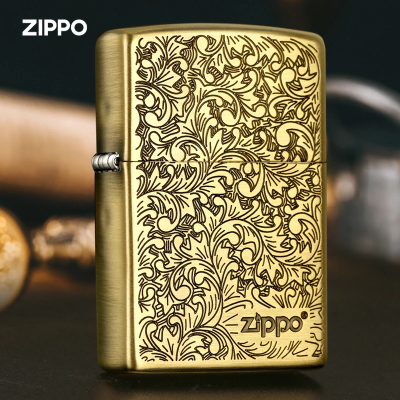 ZIPPO/之宝打火机古铜蚀唐草 富贵花煤油防风送男士生日礼物 DYJ1