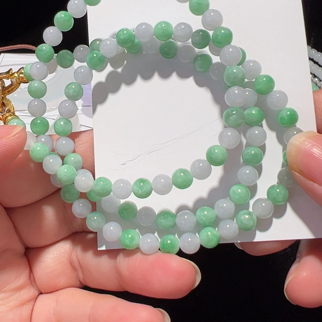 翡翠未镶嵌颈饰项链