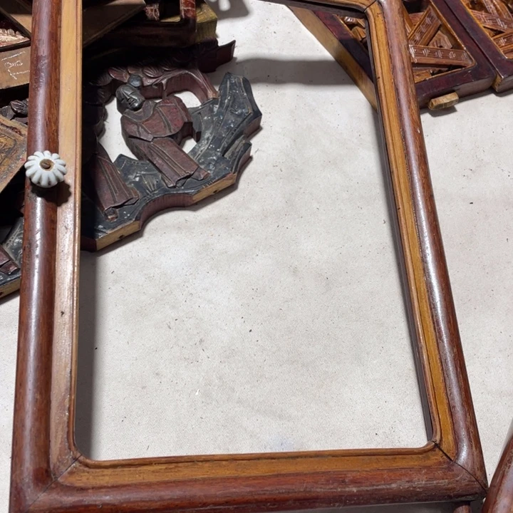 N****香榧木一对花梨老木框