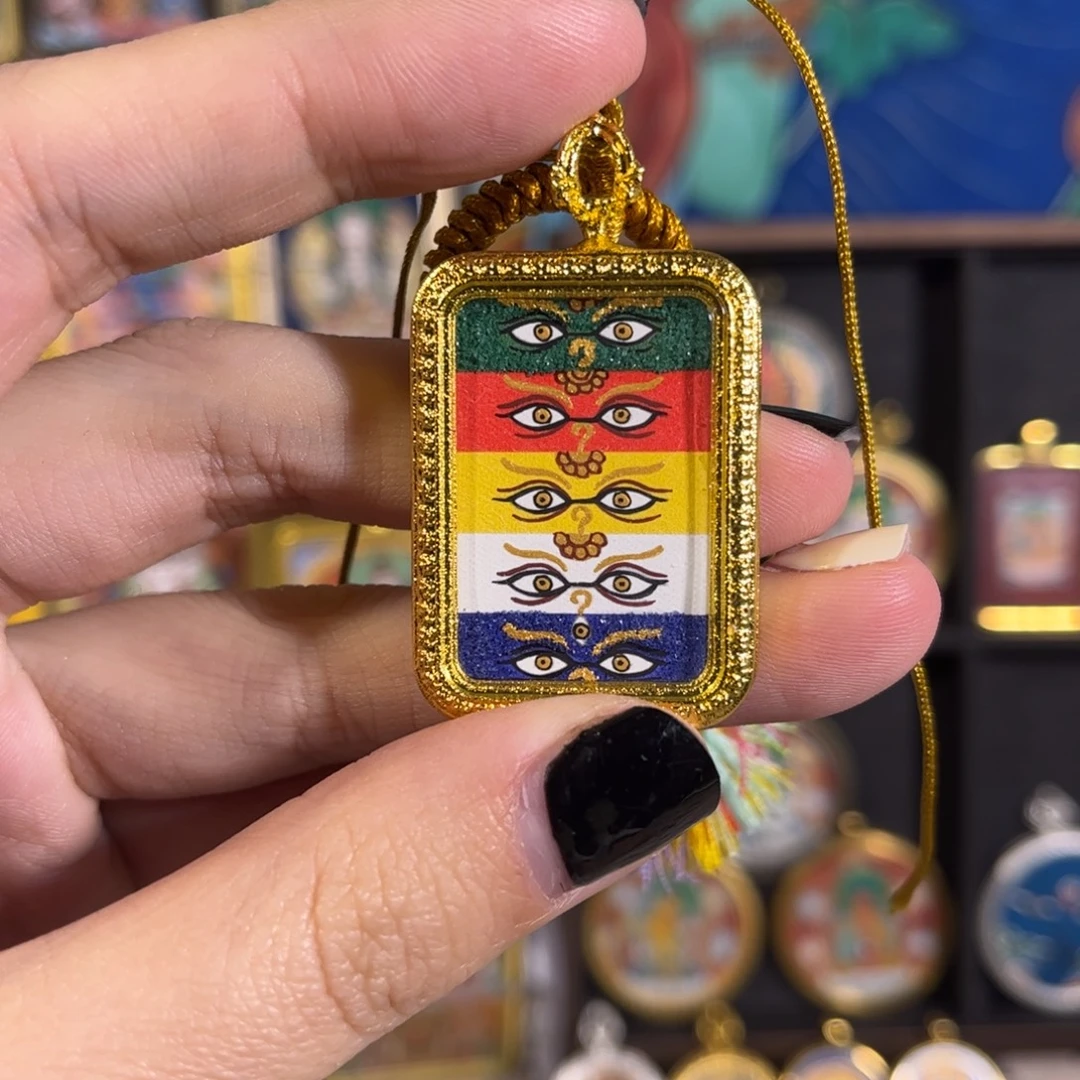 铜铁合金类五路主尊 纯手绘唐卡