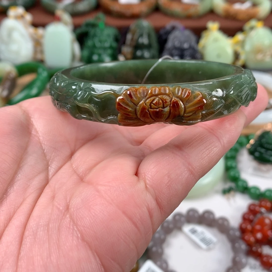 和田玉手镯未镶嵌59_60口径