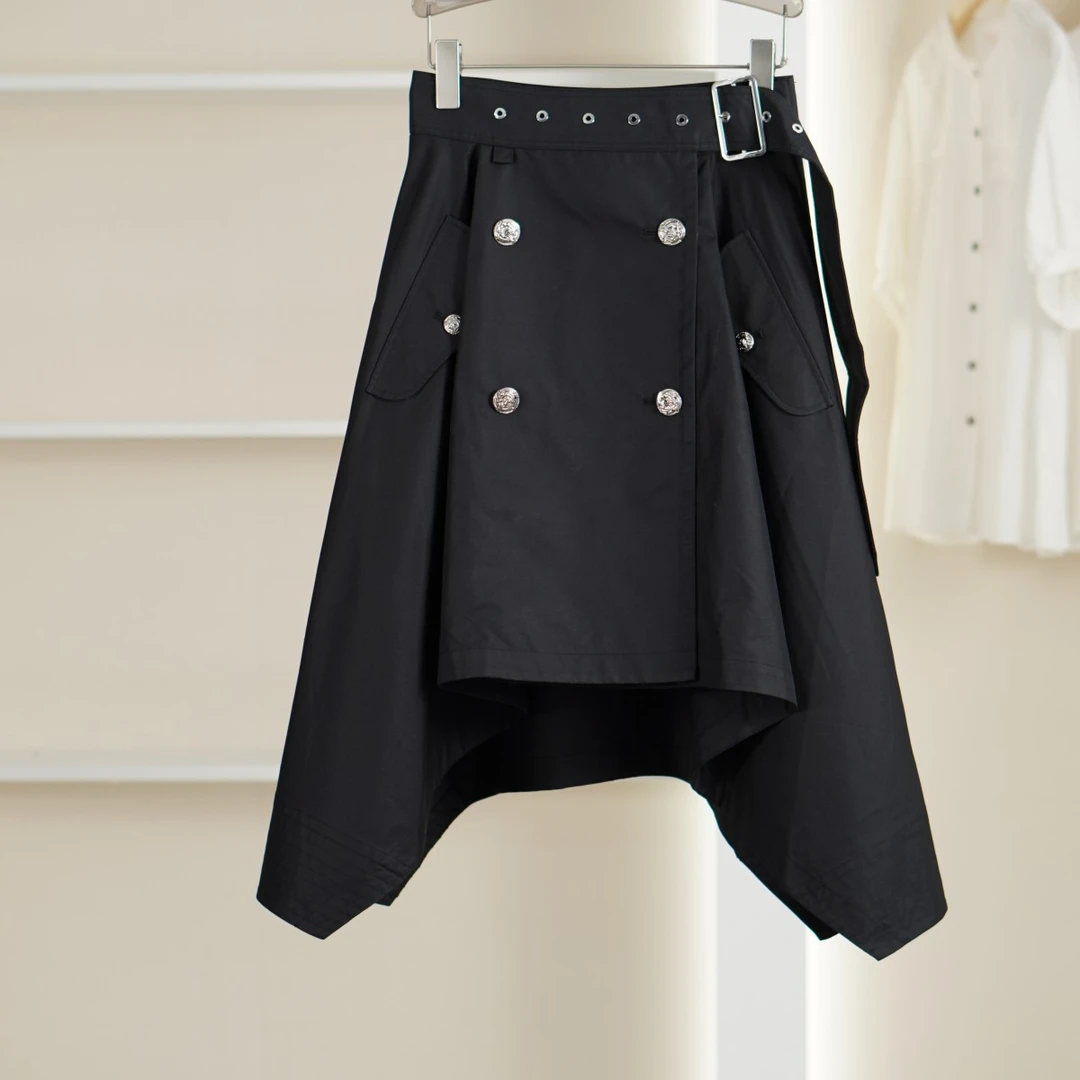 麦迪尚品【H】K1337 春秋2025款棉设计款不规则休闲百搭半身裙