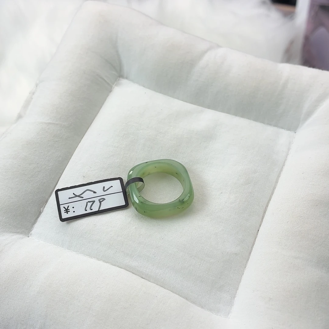 和田玉未镶嵌戒指L42乌海兰方圆直径17.5不退换