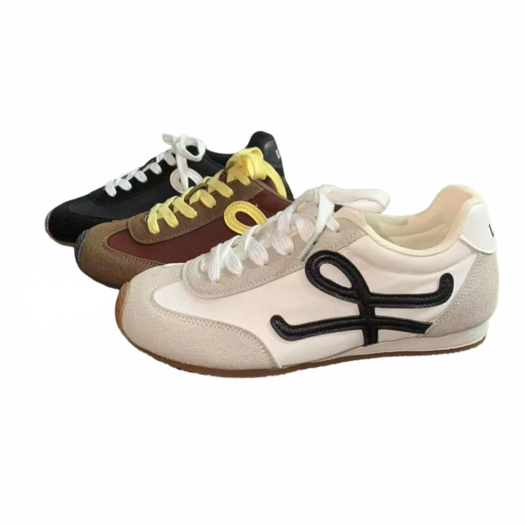 （大君君严选）2025春新潮款复古拼色简约阿甘鞋时尚百搭德训鞋女