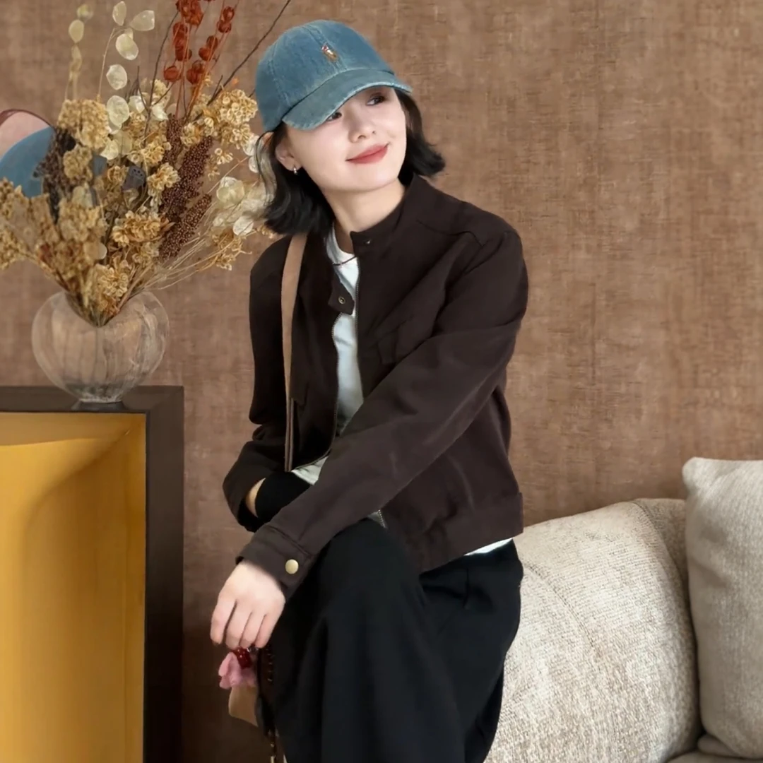 爆款设计感立领短款牛仔外套女装2025秋季流行超好看休闲夹克上衣