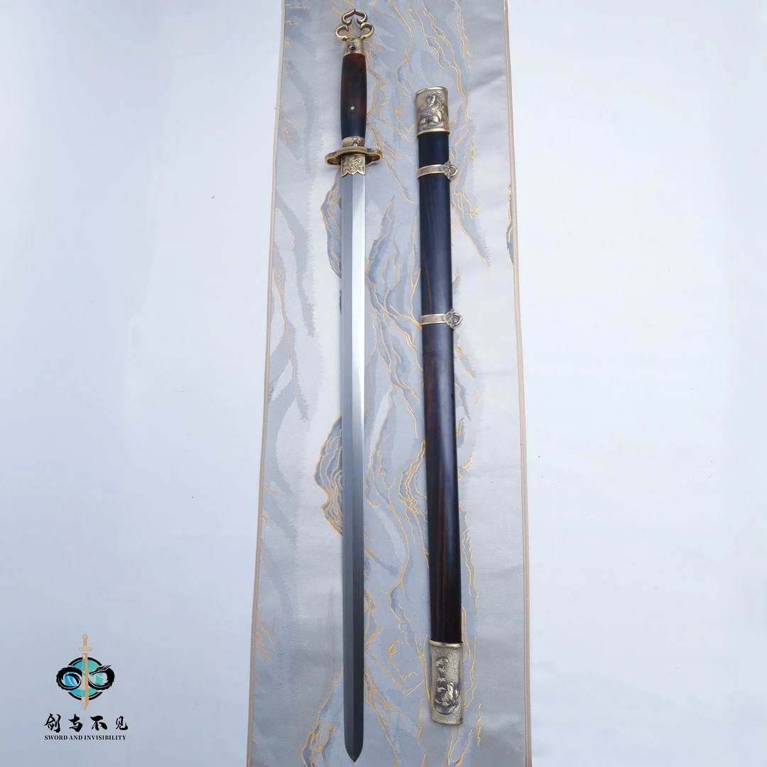 明剑长剑明代剑四面剑大明剑乌兹钢一体龙骨锻打冷兵器收藏未开刃