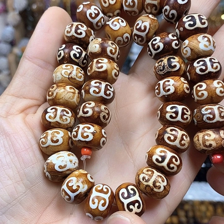 玛瑙/玉髓未镶嵌珠宝半成品玛瑙天珠卡14mm