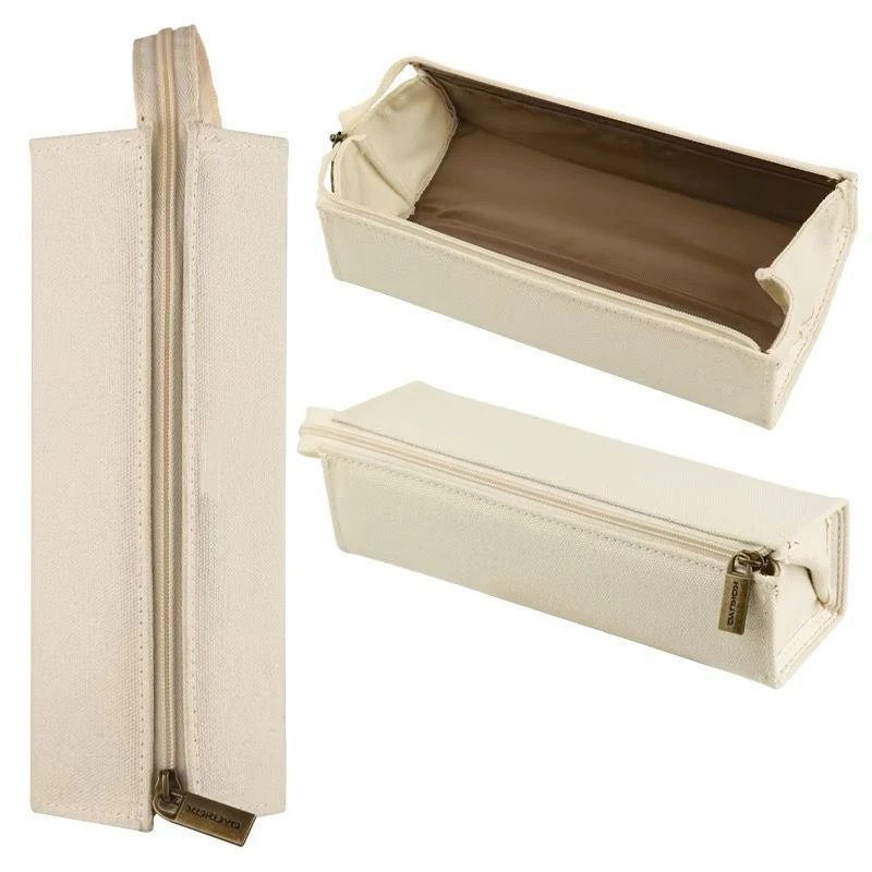 帆布多功能高级感笔袋大容量高中生简约文具盒铅笔盒男孩小学生