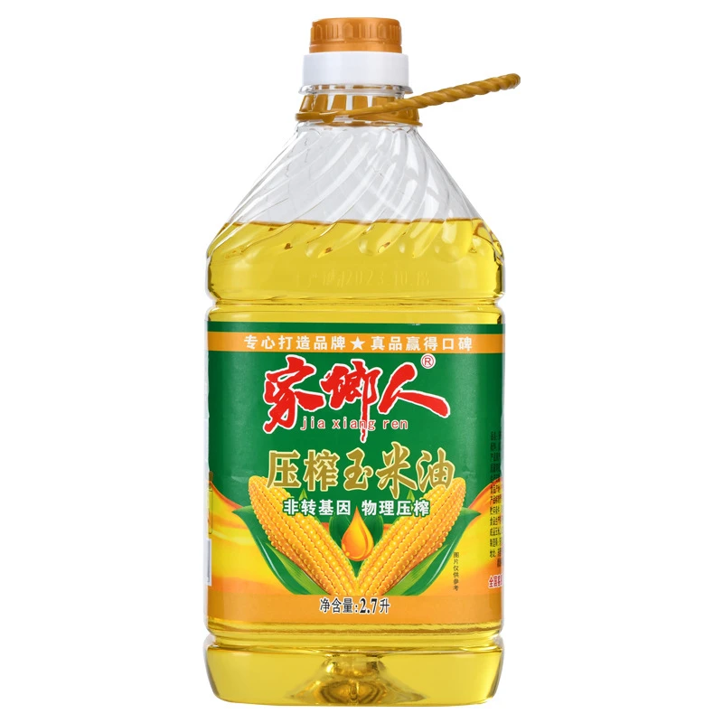 家乡人5斤非转基因纯玉米油 压榨一级 家用商用烘焙色拉油食用油
