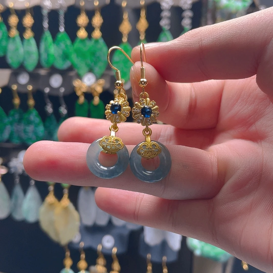 翡翠未镶嵌耳饰翡翠