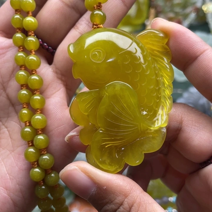 未镶嵌岫玉吊坠毛衣链锁骨链
