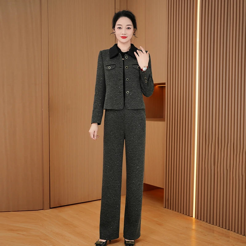 【外套+裤子】优雅新款气质时尚休闲收腰显瘦套裤23952-XB