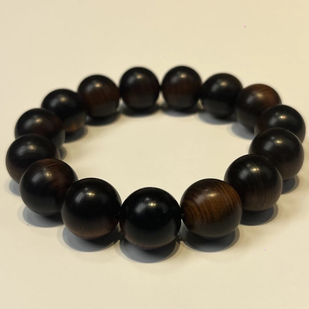 雷雷崖柏圆珠雷击木男女款手工木制珠子单圈手串