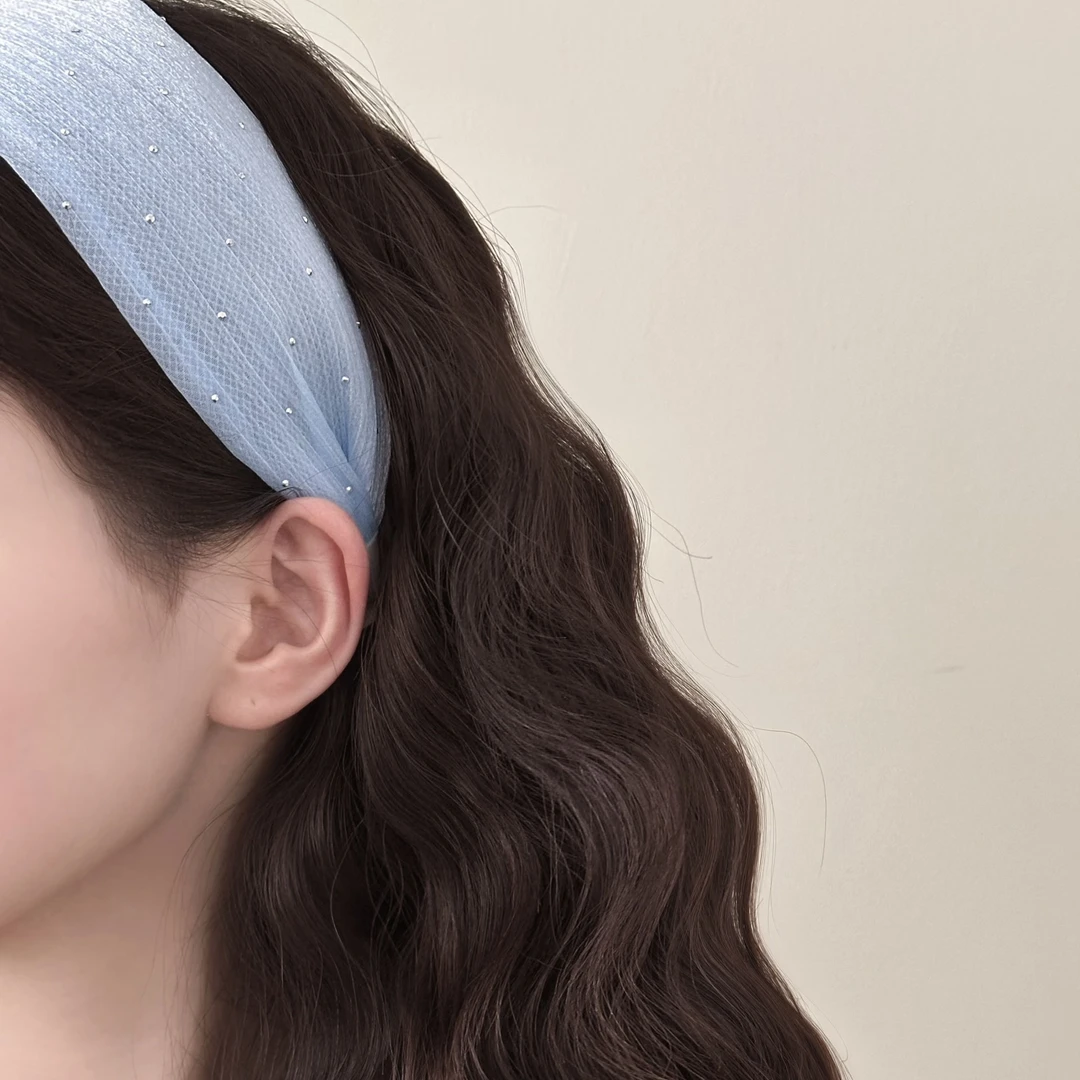 韩国博主同款钉珠波点宽版发箍清爽女新时髦洗脸头箍外出发卡头饰