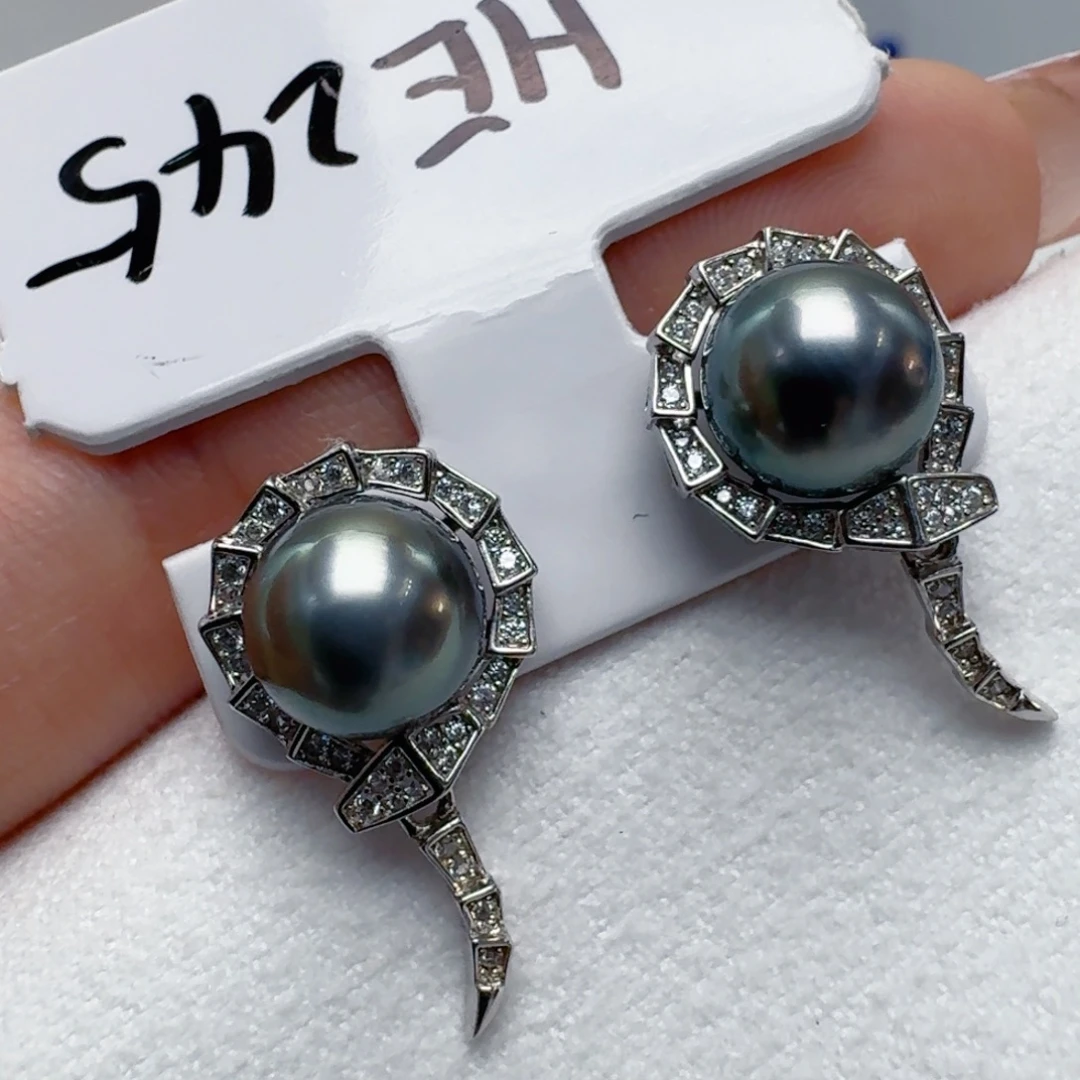 耳饰银S925镶嵌海水珍珠@@he245