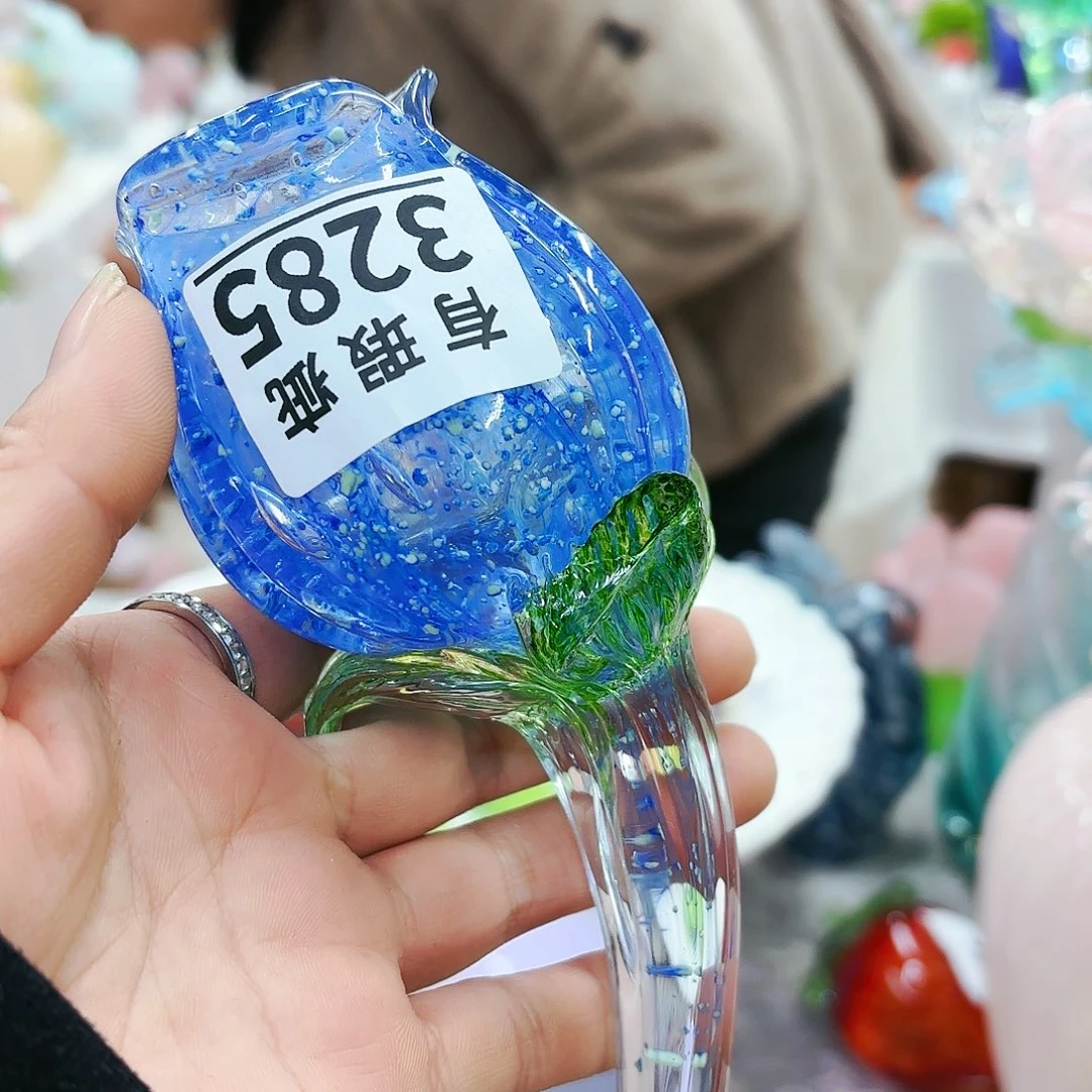 瑕疵福利不退不换琉璃花瓶艺术品