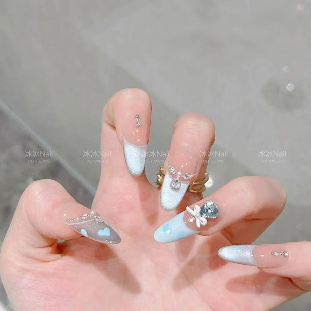 【海盐冰心】纯手工穿戴甲可拆卸十片装