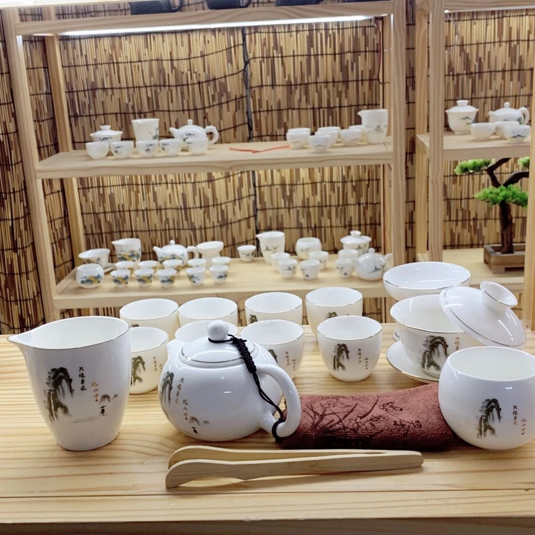 瓷片只缘凤鸣款羊脂玉套装