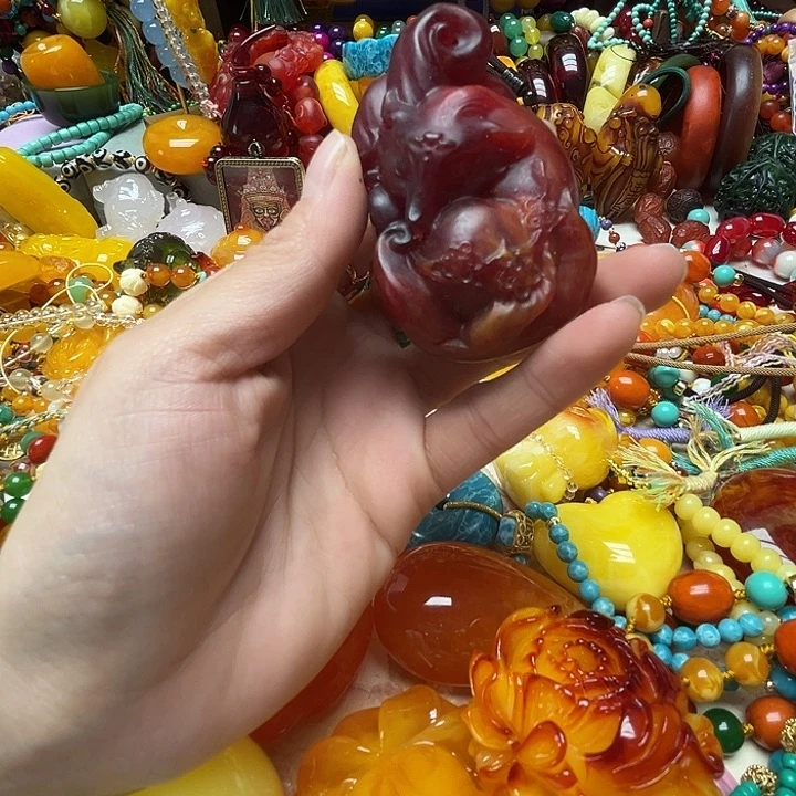 树脂制品2573龙香九尾狐手把