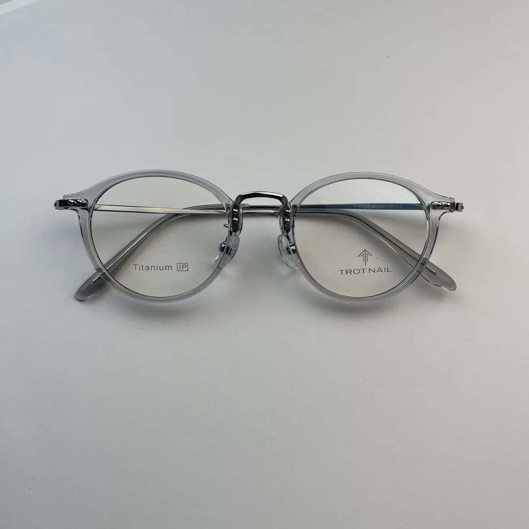 超轻纯钛圆形素颜复古男女通用近视眼镜框架