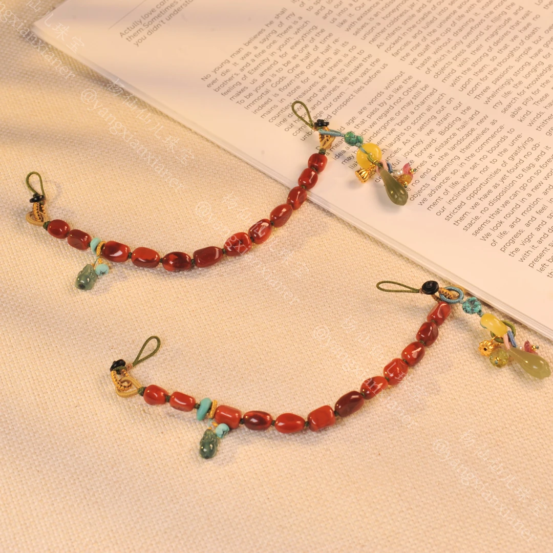 【杨仙仙珠宝】银镶南红多宝手机链-多样性发其一-A5036