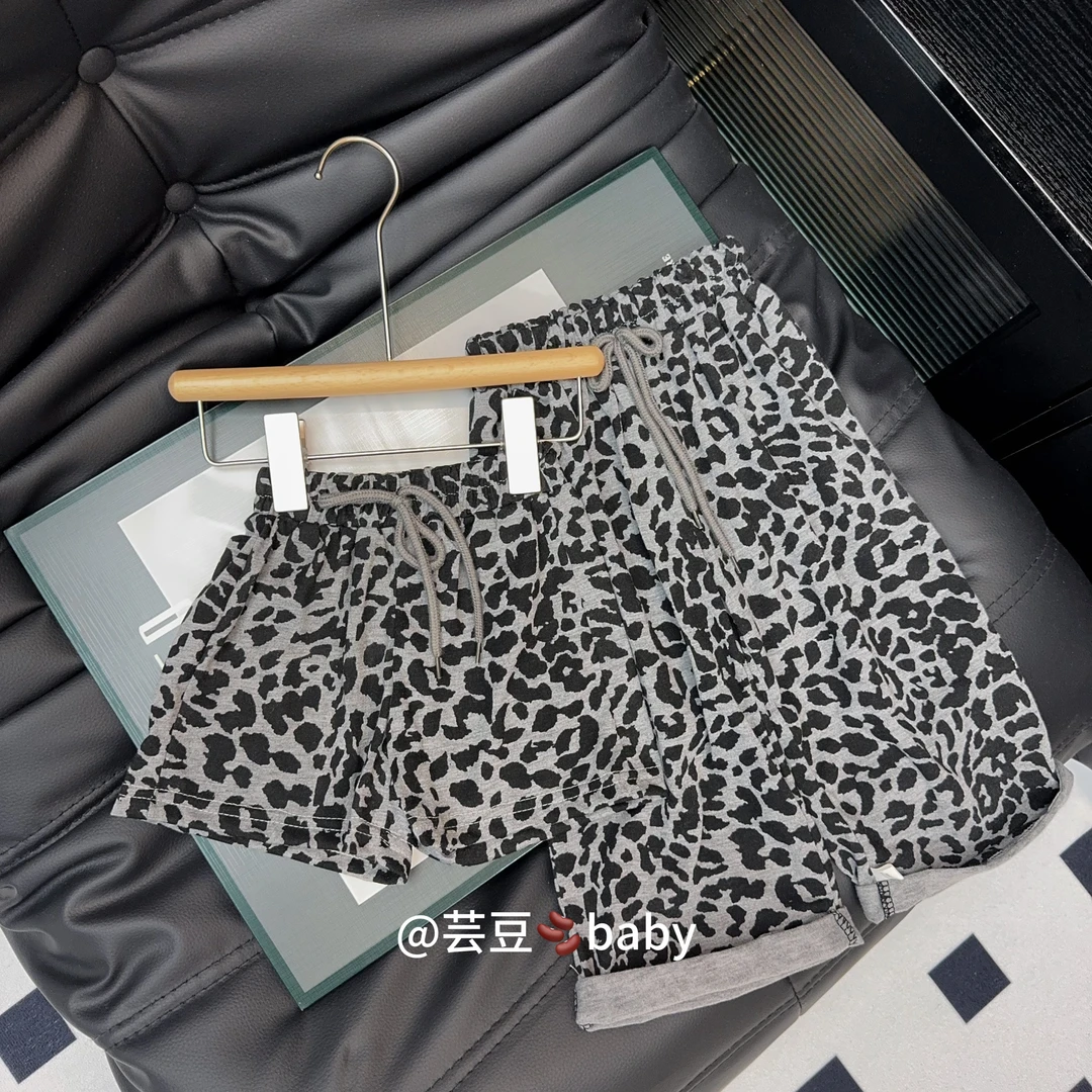 亲子款女童豹纹裤2025夏季儿童洋气休闲定制巨冰垂百搭豹纹裤