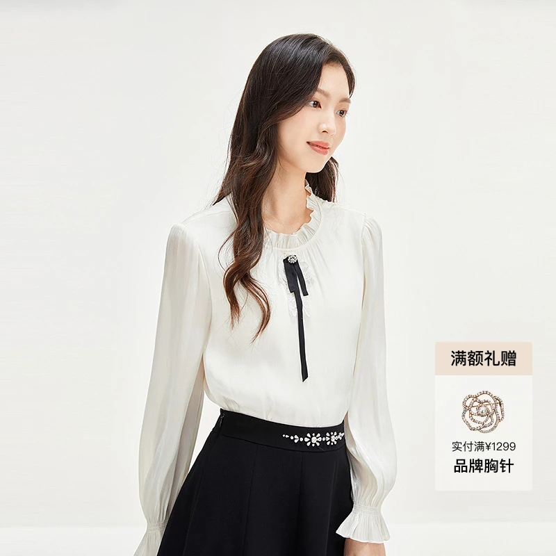 25【商场同款】【新品】2025季新品珂莱蒂尔气质淑女雪纺衫上衣