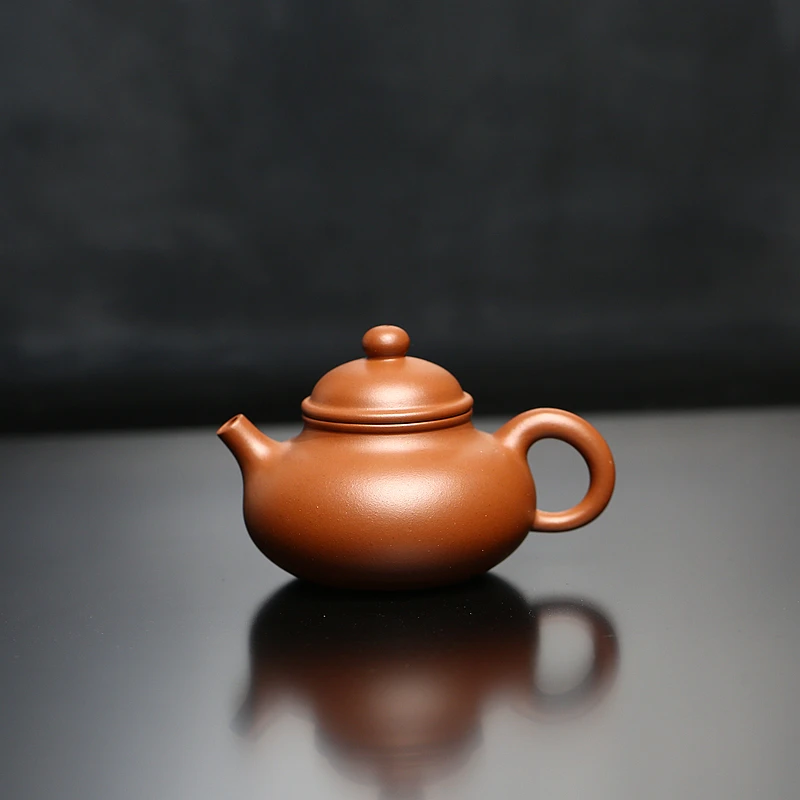 半手工120CC原矿红泥容天壶半手精工内推孔黄龙山原矿红泥砂性料