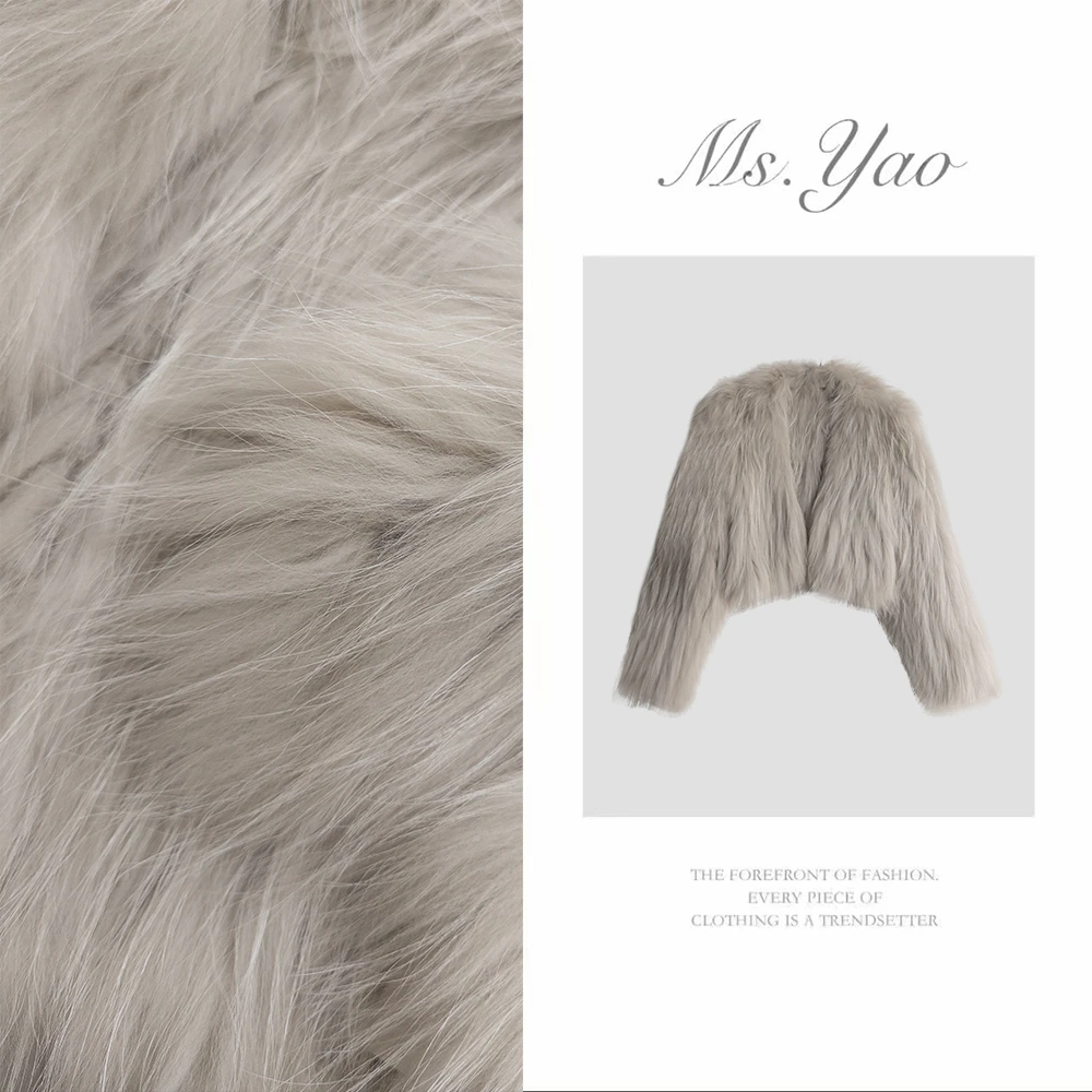 Ms·Yao【贵气秘诀】加密双面编织短款外套  1个扣 2324皮草