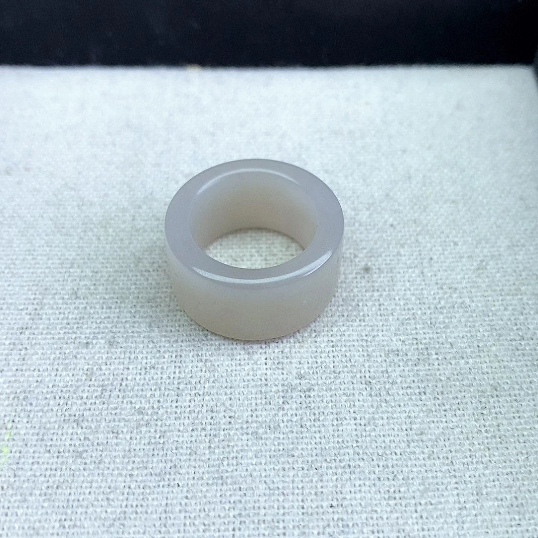 和田玉戒指未镶嵌藕粉直切福利款11号