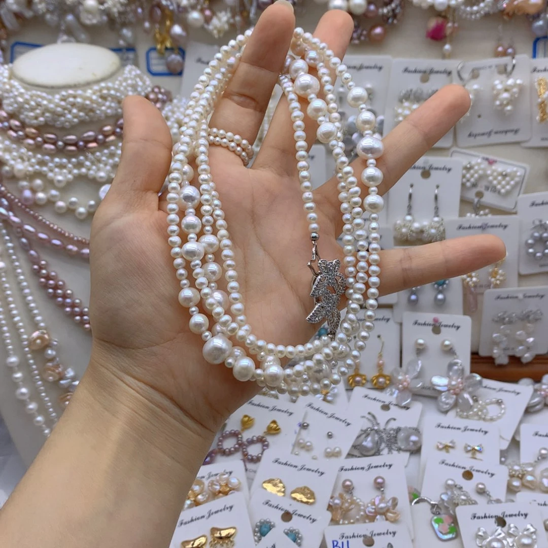 ～***～合金淡水珍珠耳饰项链