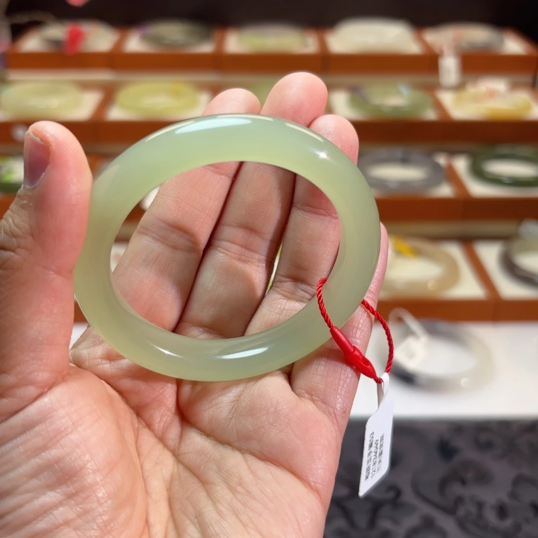 和田玉未镶嵌手镯冰晴水猫眼手镯