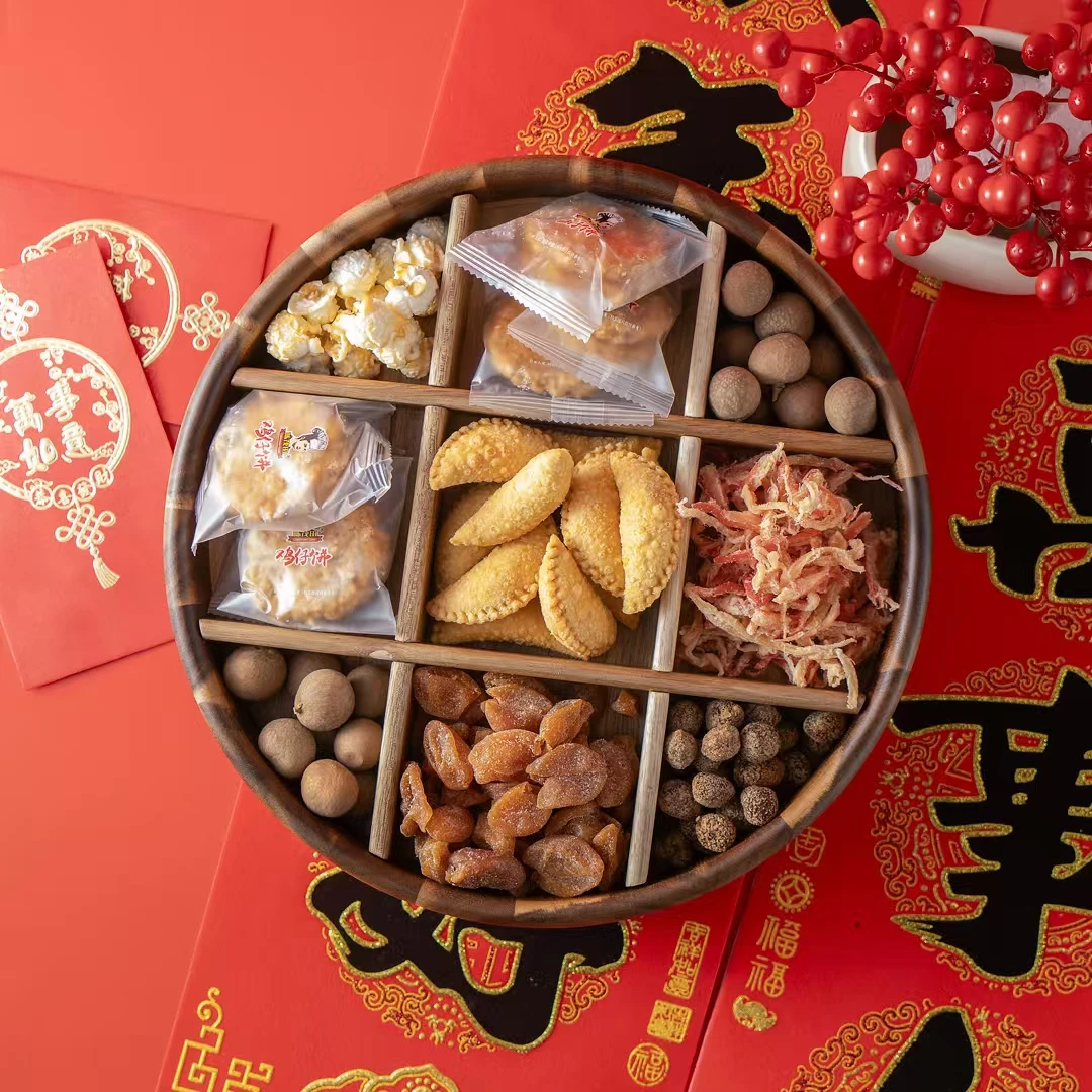 9宫格围炉分料盘送9寸食物夹(颜色随机）家用