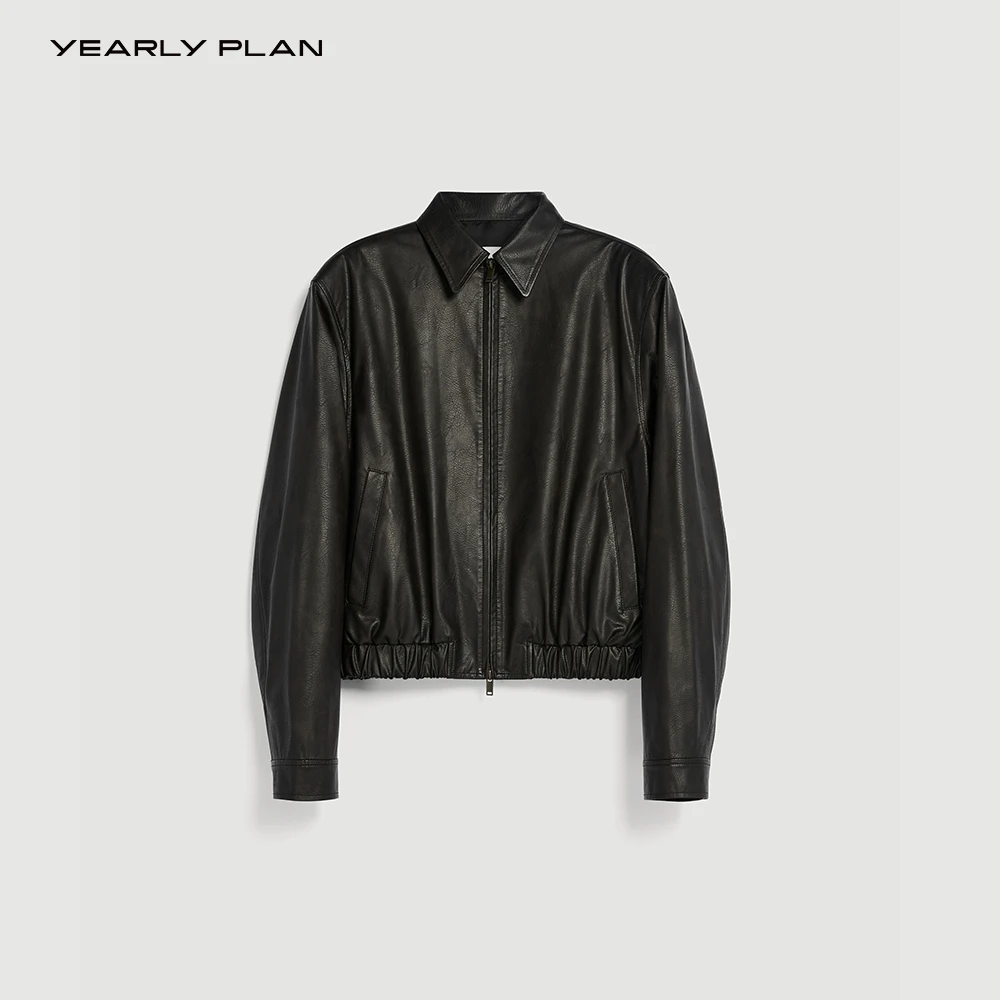 YEARLY PLAN 2025秋 简约时髦百搭休闲皮革夹克3803