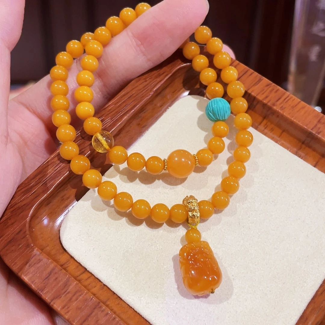 未镶嵌蜜蜡手链手串