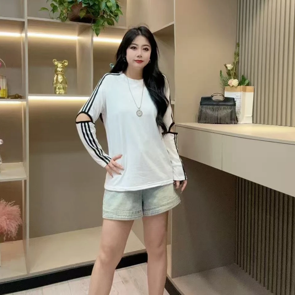 夏季上衣-千 25419 时尚潮流洋气开口袖设计款胖MM大码女装新款