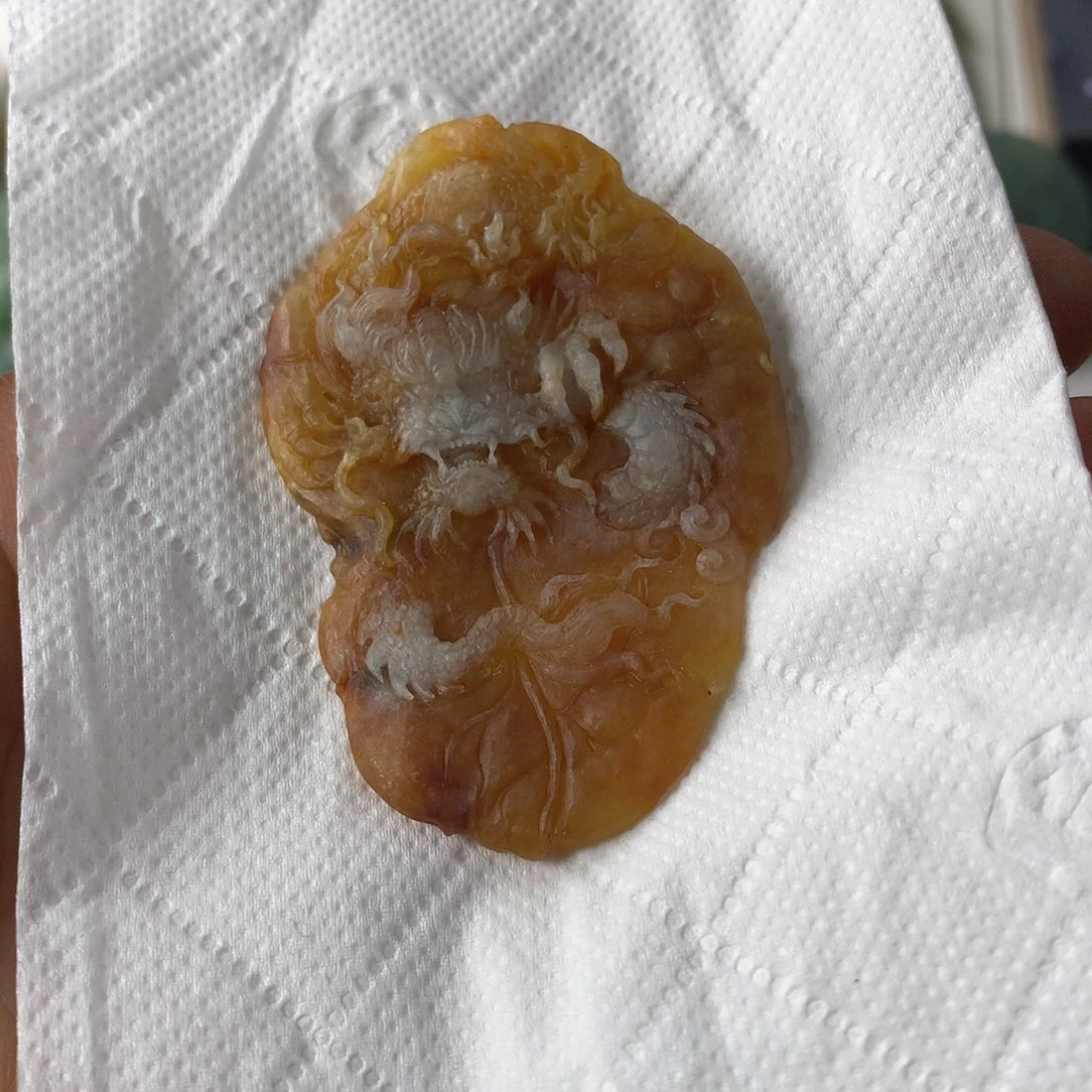 定制翡翠未镶嵌龙牌 毛货 无鉴赏期