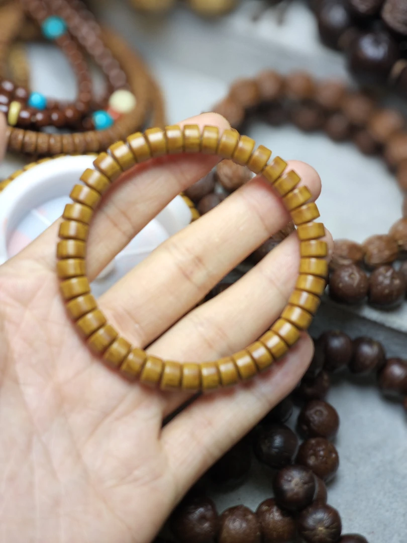 紫金鼠实心药片手串尺寸8