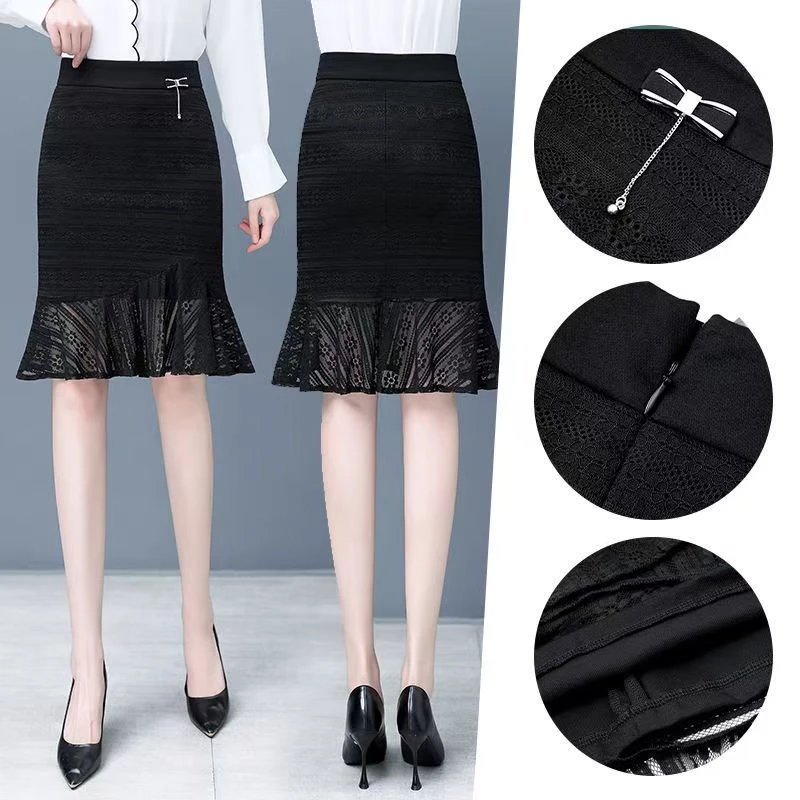 22105高腰百搭显瘦半身裙鱼尾裙气质女