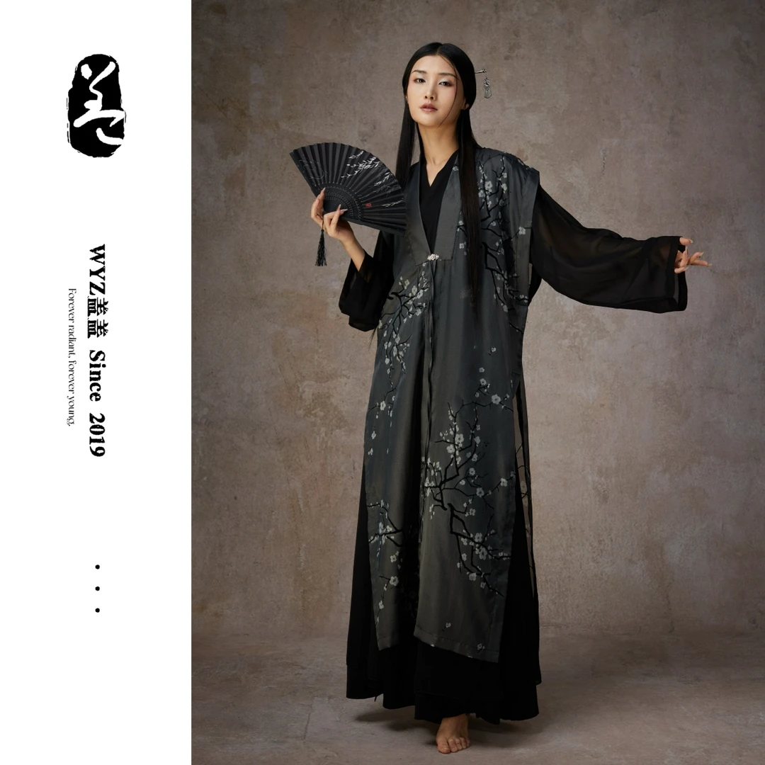 WYZ新款古风中国风超仙无袖坎肩纱衣
