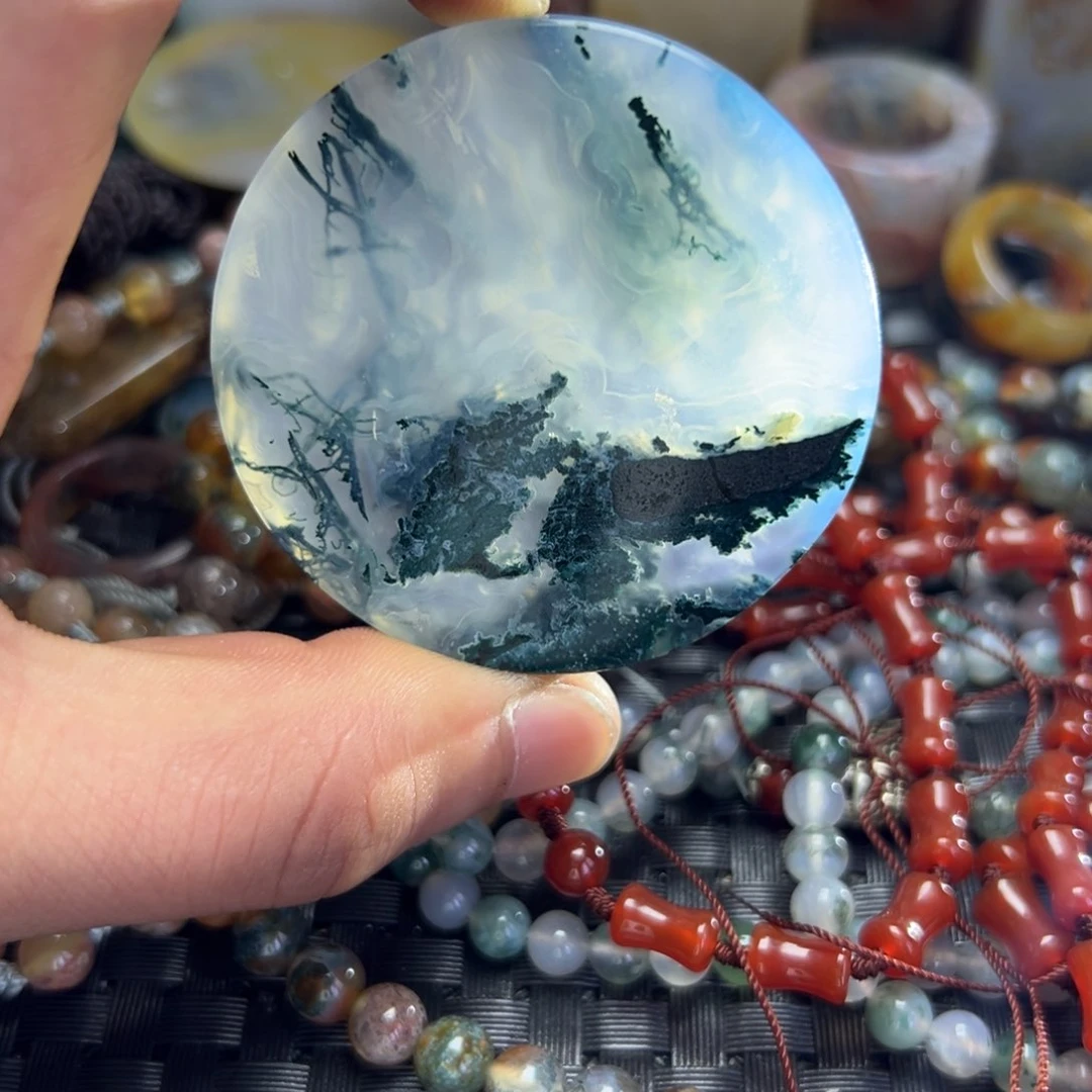 玛瑙/玉髓未镶嵌吊坠(不含链)月*