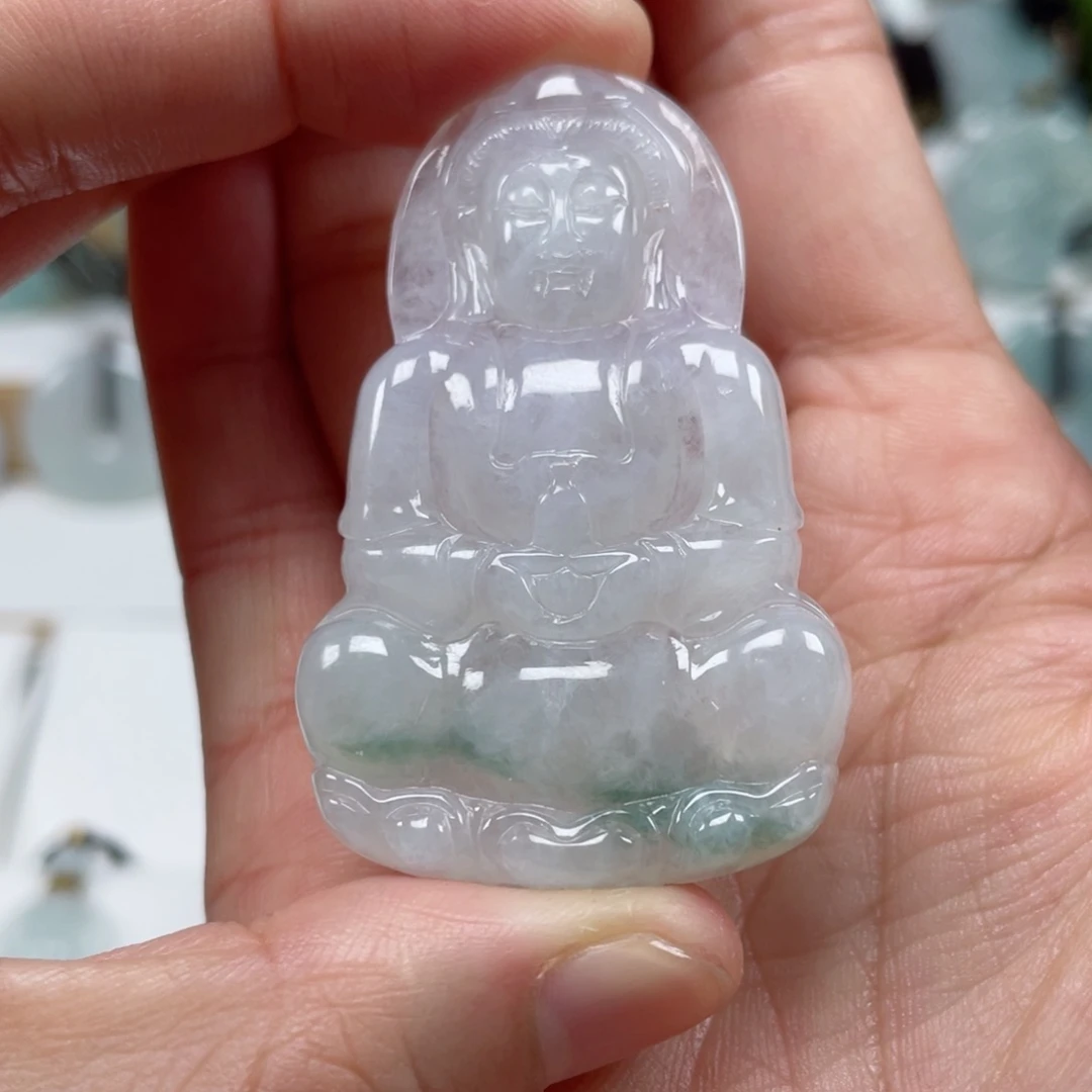 翡翠颈饰未镶嵌天然翡翠A货观音20号