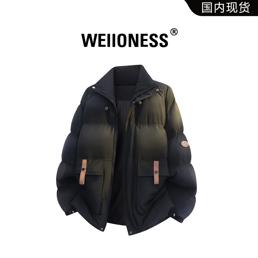 WEIIONESS保暖休闲棉衣男秋冬潮流宽松百搭工装棉服外套轻奢男装