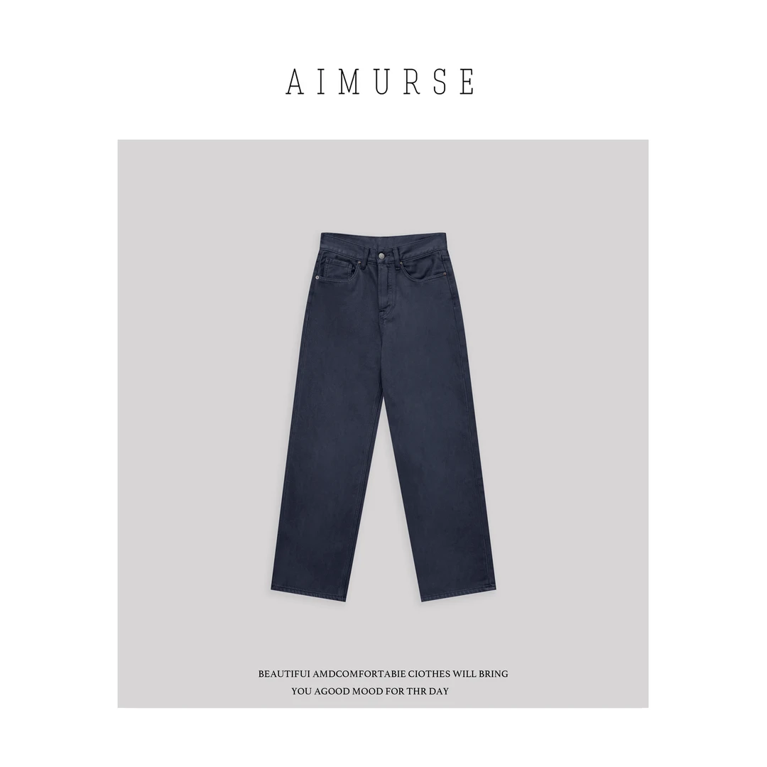 AIMURSE【蓝汐裤】小众设计师 冬季保暖时髦百搭休闲牛仔裤 AM30173