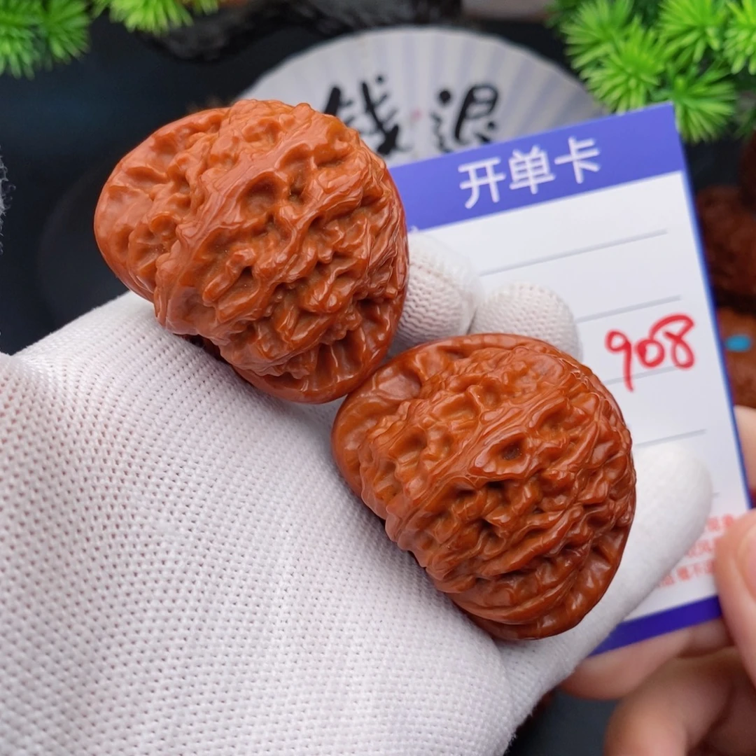 把件文玩核桃43三角白908