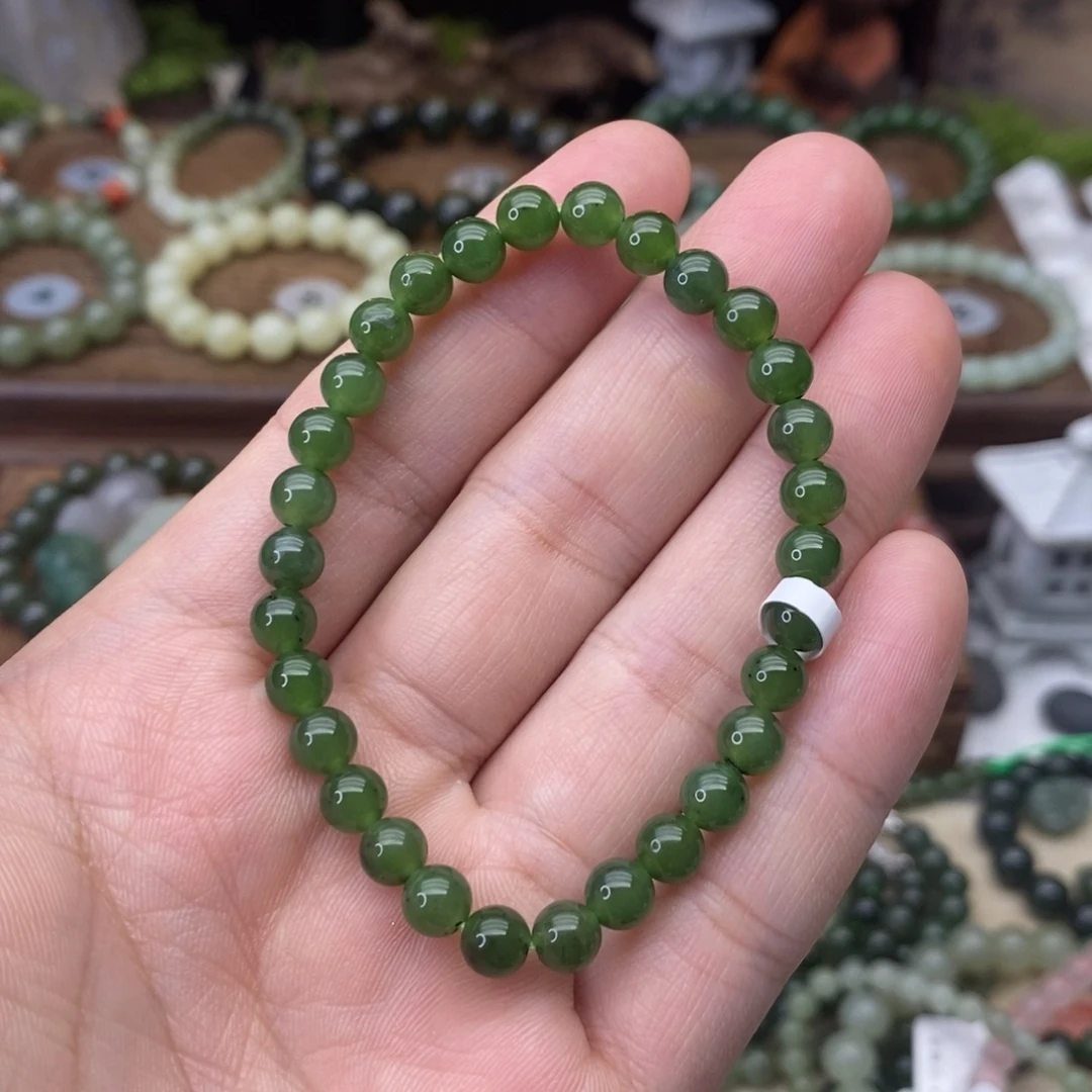 和田玉未镶嵌手链碧玉卡6